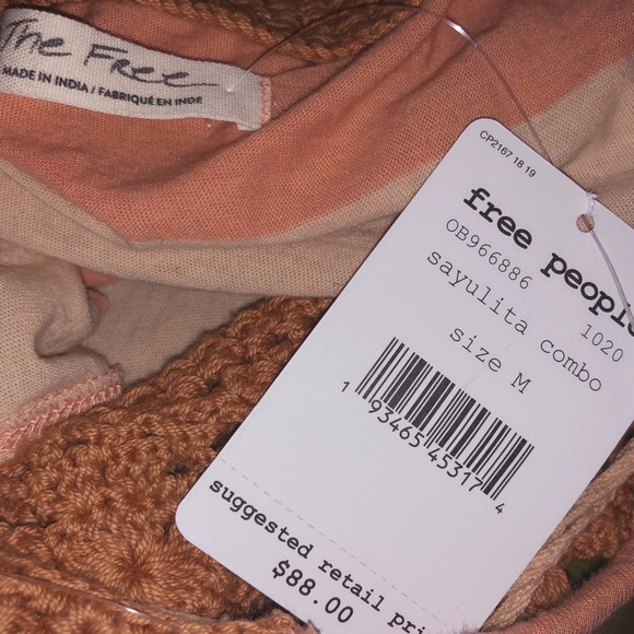 Free People Luca Stripe Crochet Tunic Top Dress - Picture 8 of 8